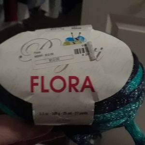 Yarn Flora brand yarn.  Blue and teal